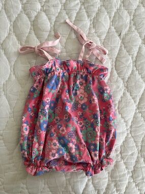 The Beaufort Bonnet Company Pink Floral Baby Bubble Romper